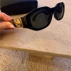 Versace Medusa Biggie Sunglasses - Black and Gold